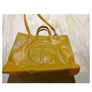 Telfar Shopping Bag Yellow Medium Tote Leather